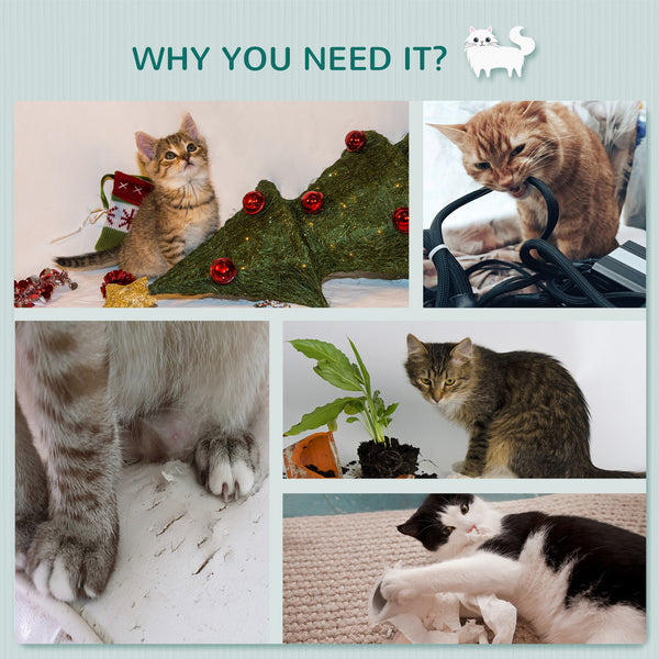 Wall-mounted cat tree with 4 platforms and 3 scratching posts, light grey