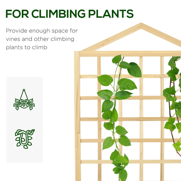 Raised planter in aged wood with trellis