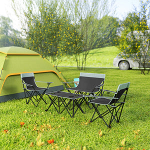 4-piece folding camping set with cup holders