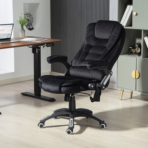 6-point vibrating massage office chair, black