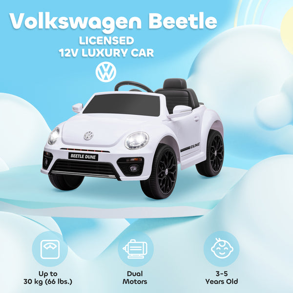 Volkswagen Beetle 12V with remote control, white