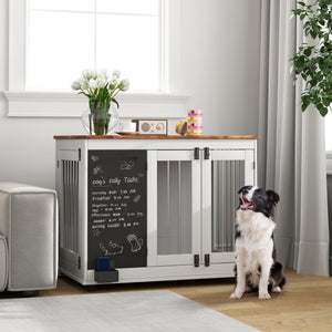 39" hutch with blackboard, three doors, white