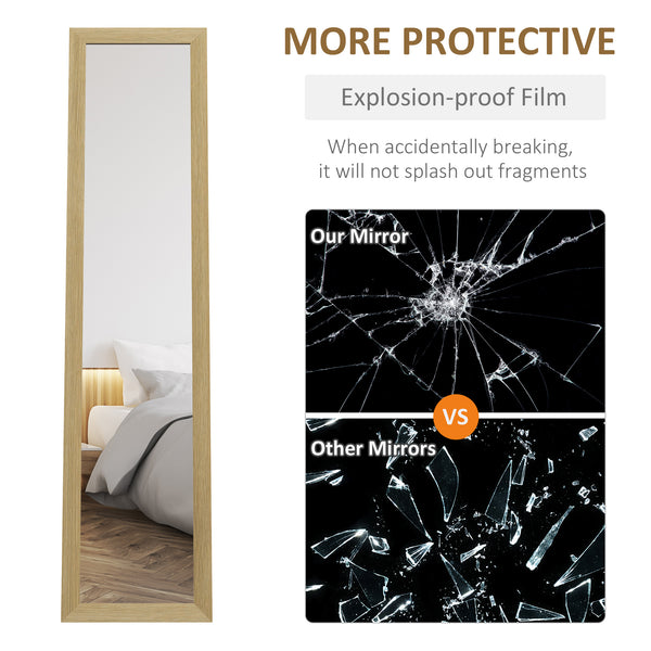 38 x 157 cm Full Length Mirror for Bedroom, Oak