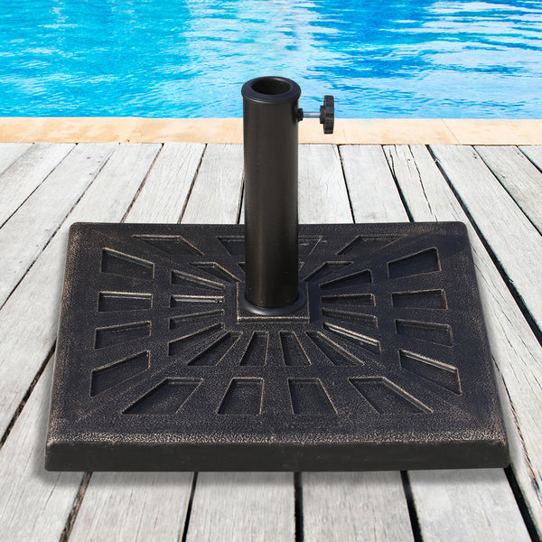 Outdoor Square Resin Umbrella Base - Bronze