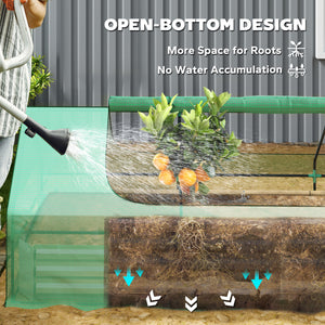 Raised vegetable garden with mini-greenhouse, green 