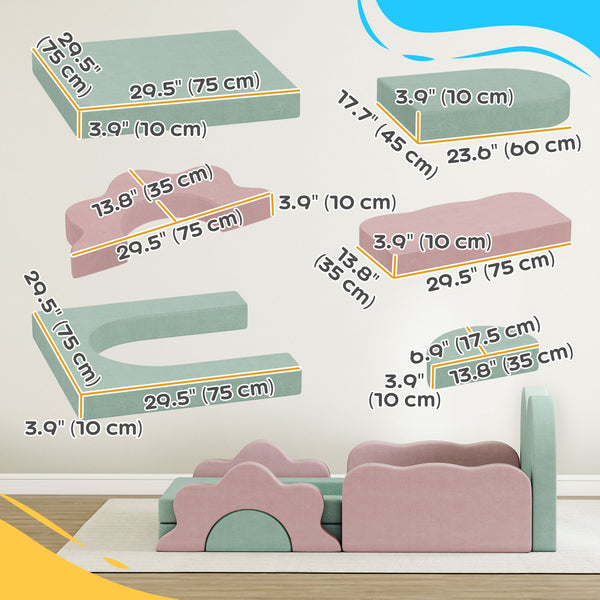 12-Piece Climbing Toys with Ball Pit (Balls Not Included), Green