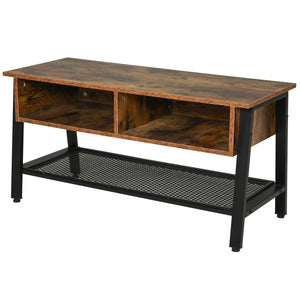 Industrial TV stand for flat screens up to 45 inches, rustic brown