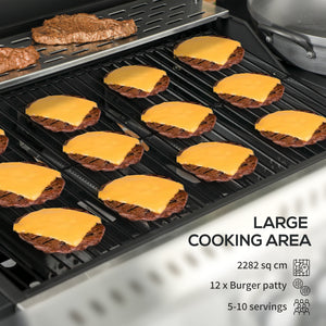 38,000 BTU propane gas barbecue with 3 main burners and 1 side burner, black