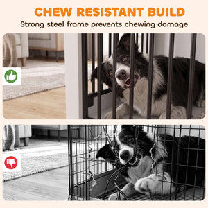 Dog crate furniture with sliding door, 100 cm, white