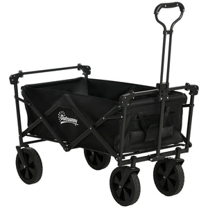 Folding garden cart with steel frame and removable canopy