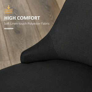 Set of 2 black upholstered fabric chairs