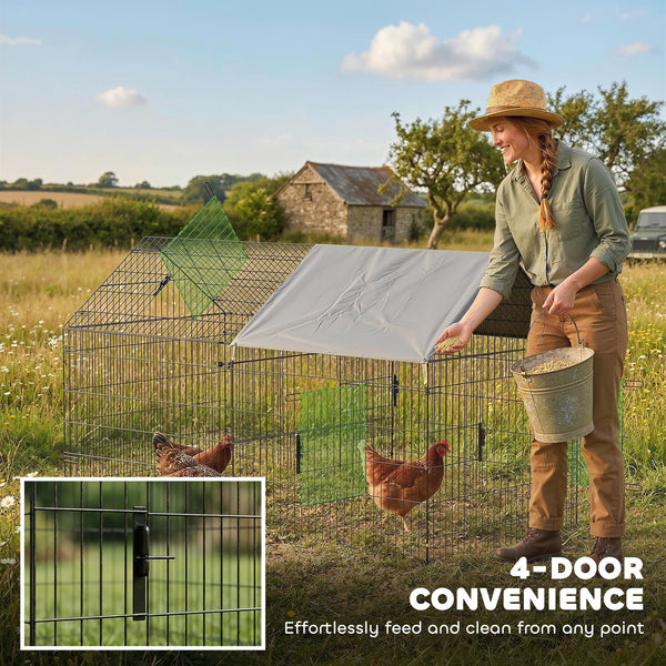 Metal chicken coop with water and UV resistant cover for 2 to 3 chickens