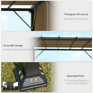 Retractable pergola 10 x 10, brown