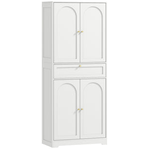 Modern storage unit with shaker doors and adjustable shelves, white