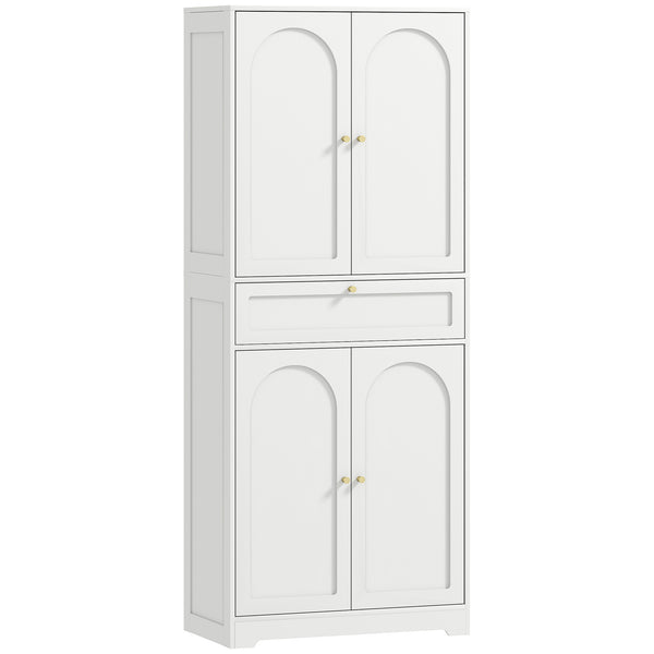 Modern storage unit with shaker doors and adjustable shelves, white