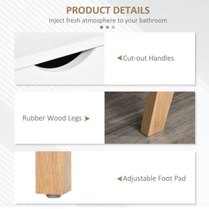 Modern wooden TV stand with 2 storage drawers for TVs up to 65 inches, white