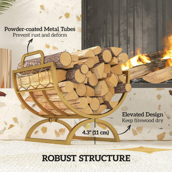 Heavy duty gold log holder with handles