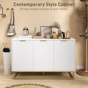 Storage sideboard with 3 doors and adjustable shelves, white