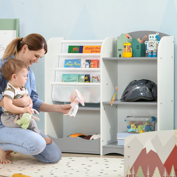 Toy storage shelf, gray