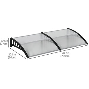 6.6 x 3.1 ft Clear Polycarbonate Door Canopy