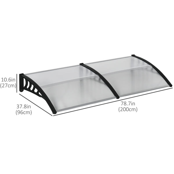 6.6 x 3.1 ft Clear Polycarbonate Door Canopy