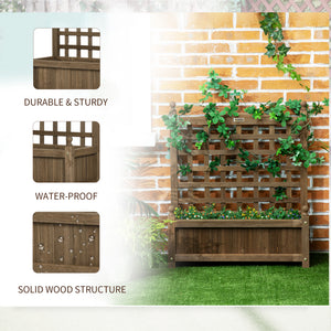 Planter with trellis for climbing plants, coffee color