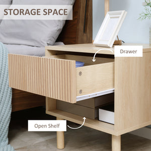 Modern bedside table with drawer and open shelf