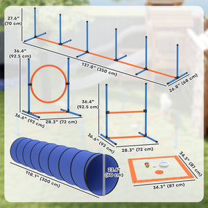 Dog Agility Training Equipment, 8PCS Dog Obstacle Course Starter Kit with Carrying Bag