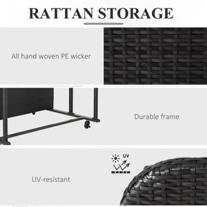 Rolling pool storage unit, brown