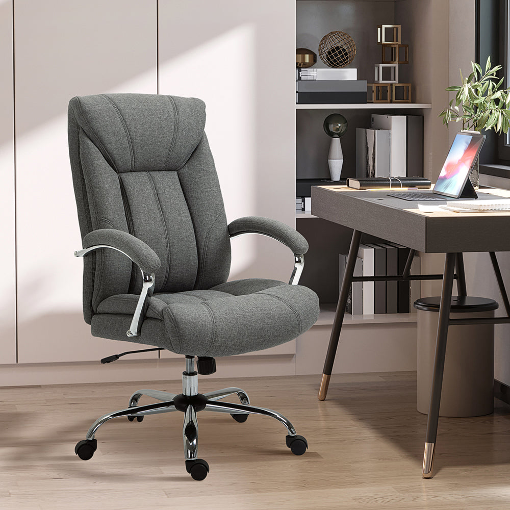 Swivel office chair with high back, grey