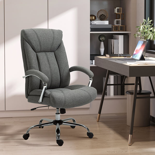 Swivel office chair with high back, grey
