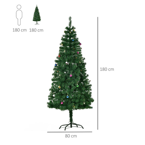 6ft Green Artificial Christmas Tree with Decoration