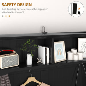 Modern entryway furniture with bench, black