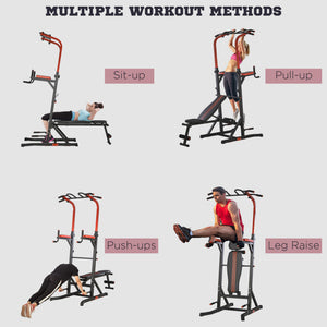 Pull-up station with ab bench
