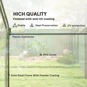 Garden greenhouse with door and window, transparent