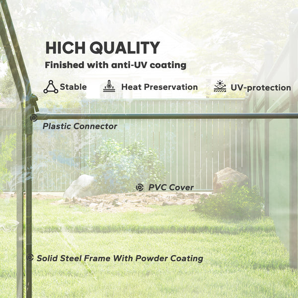 Garden greenhouse with door and window, transparent