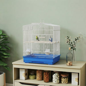 23-in. bird cage with perches, blue