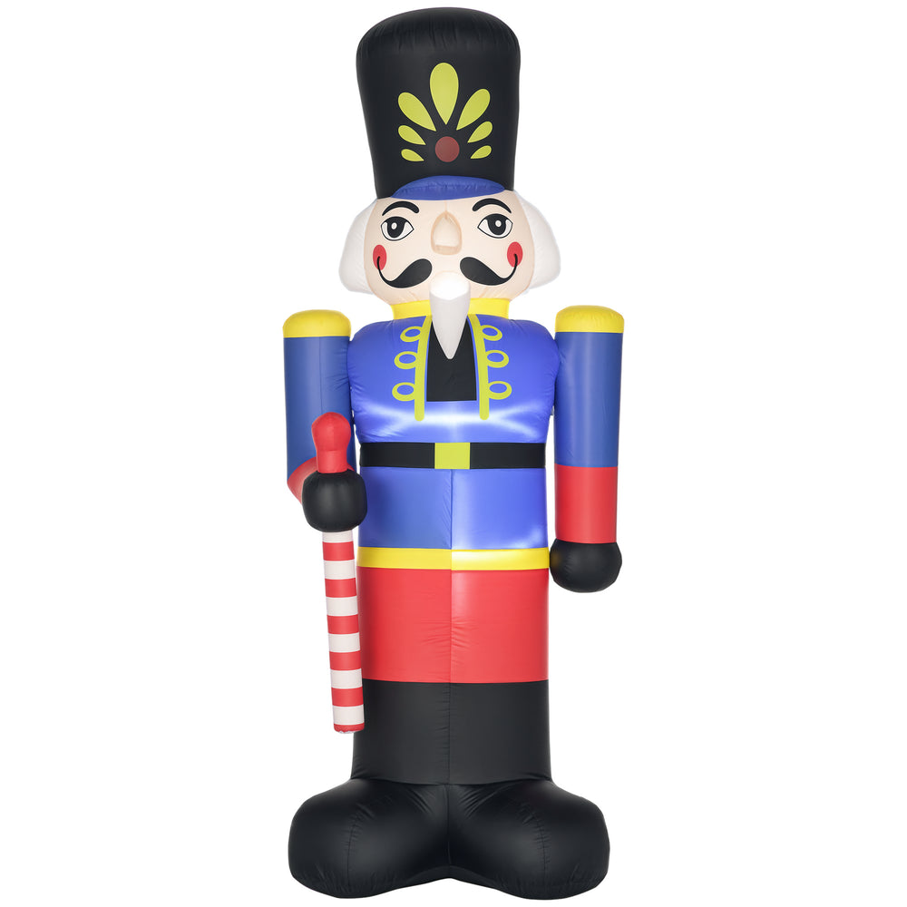 8ft Blue and Red Inflatable Nutcracker