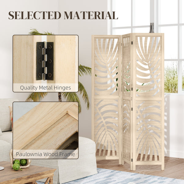 3-panel folding and removable partition wall, natural wood finish