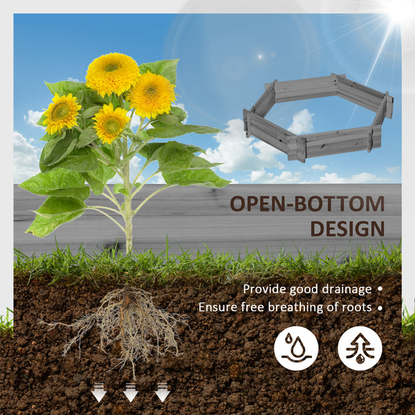 Hexagonal planter without screws, grey