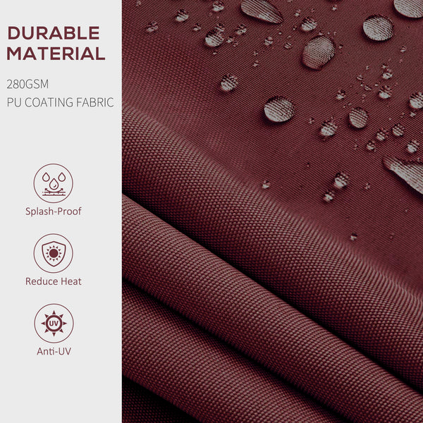 14.8 x 9.8 ft retractable blind, burgundy red 