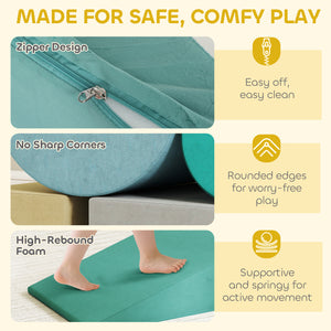 Climbing toys with removable cover blue/green