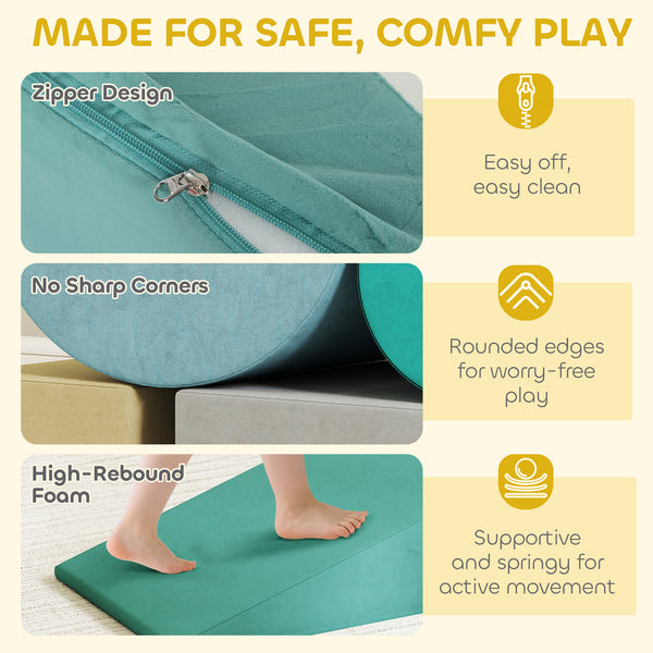 Climbing toys with removable cover blue/green