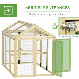 Expandable chicken coop with 2 doors and 3 perches for 1 to 3 chickens