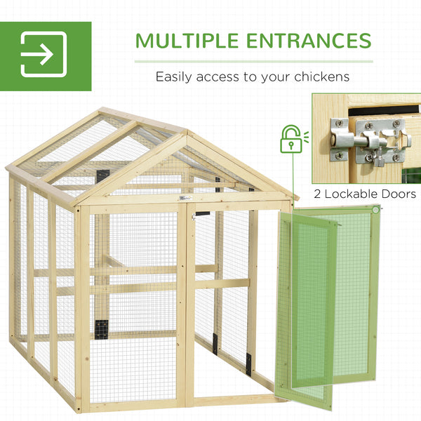 Expandable chicken coop with 2 doors and 3 perches for 1 to 3 chickens