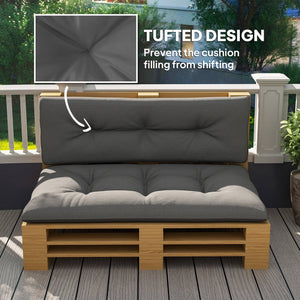 2-piece pallet cushion set, charcoal gray 