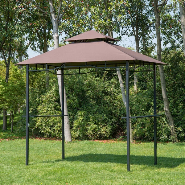 Barbecue gazebo with two-tiered canopy, cafe