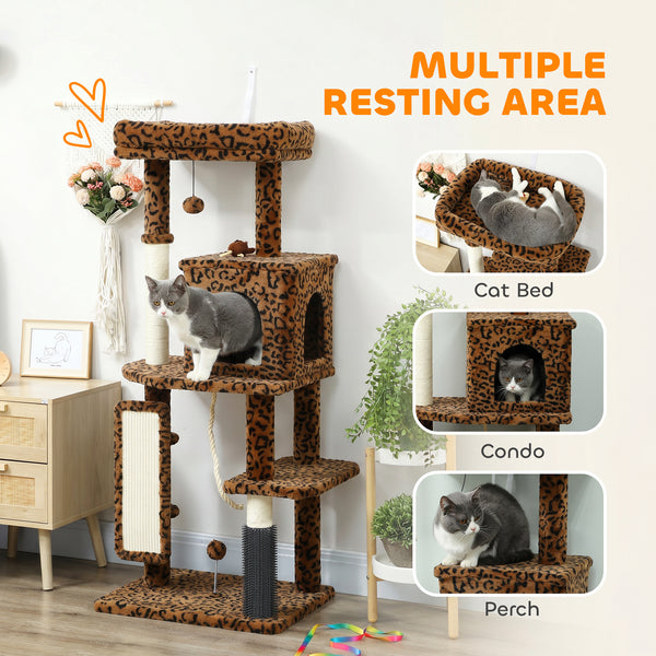 52-inch cat tree with condo, bed, sisal scratching posts and platforms