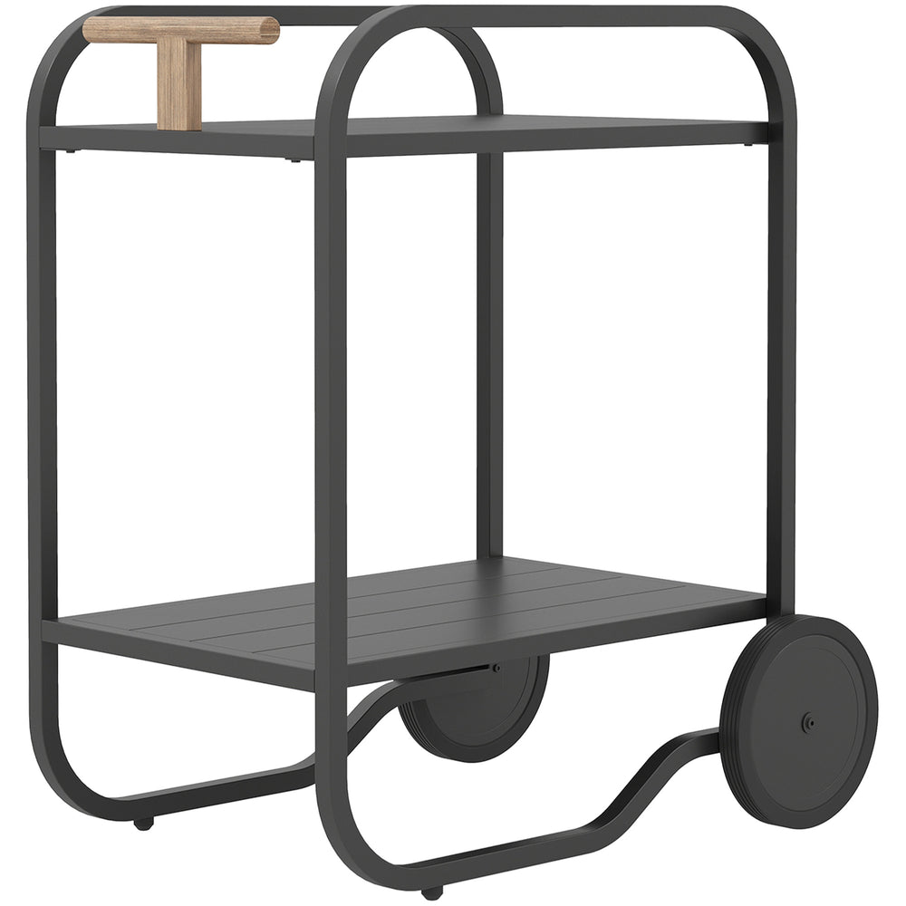 Barbecue cart with storage, black