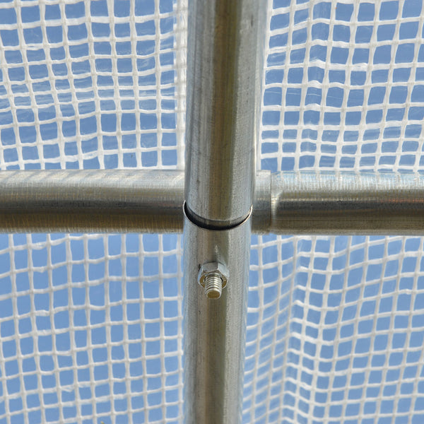 Tunnel greenhouse with roll-up side panels, high-quality polyethylene cover, white